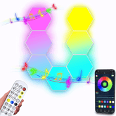 Color RGB Bluetooth LED Hexagon Light Wall With APP+ Remote Control - CompuMe